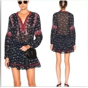 Ulla Johnson Gita Floral lMini Dress Midnight Size 6 Silk Romantic Boho Party